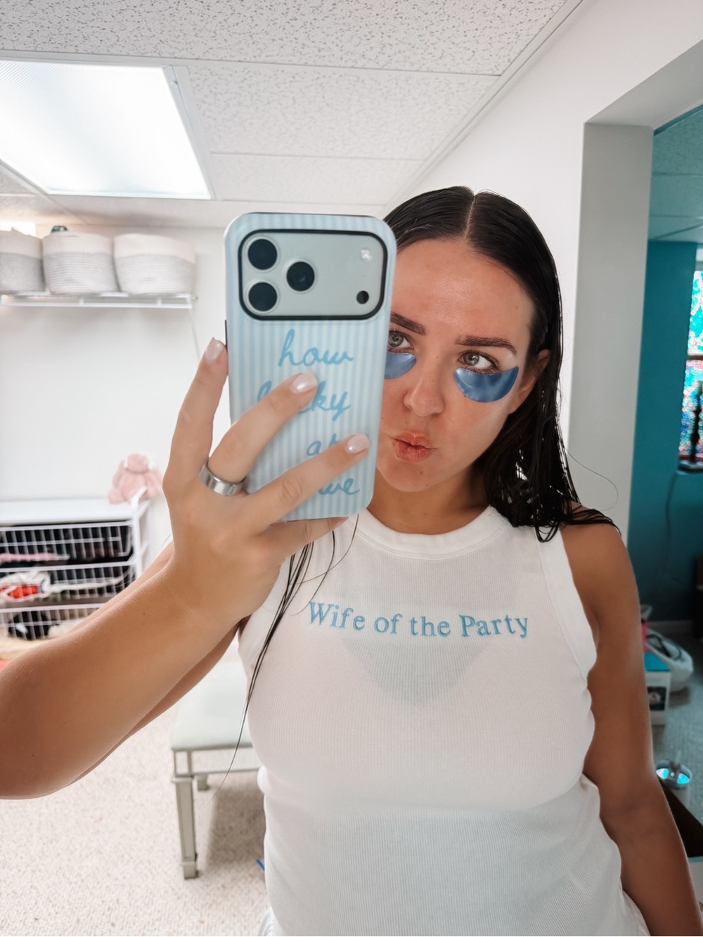 Custom embroidered bride tank top